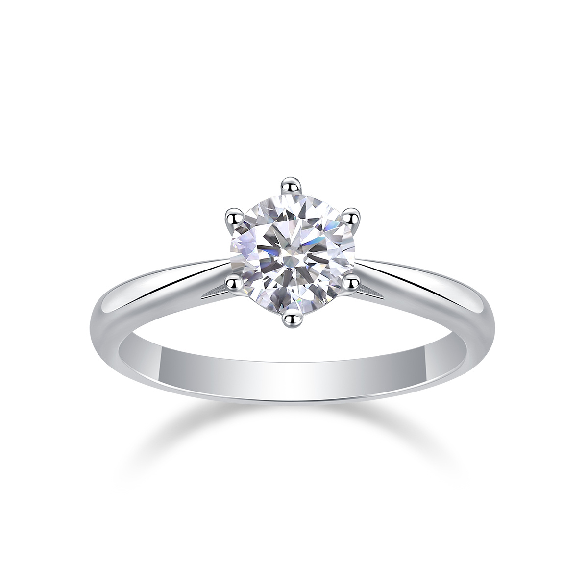 Women's Elegant S925 Silver Moissanite Couple's Ring, Wedding Band
